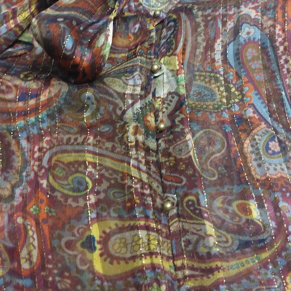 NWT Love Sam Sheer Paisley Print Blouse - Picture 12 of 12